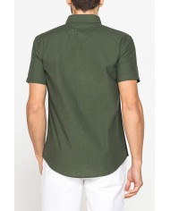 CAMICIA IN COTONE FIAMMATO EFFETTO LINO