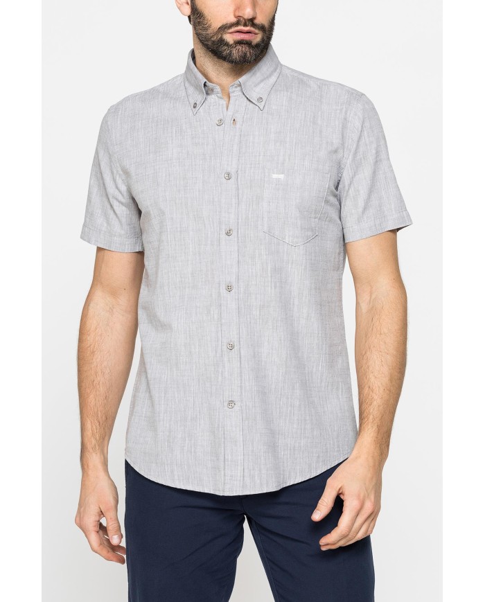 CAMICIA IN COTONE FIAMMATO EFFETTO LINO