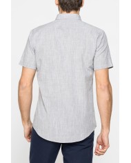 CAMICIA IN COTONE FIAMMATO EFFETTO LINO