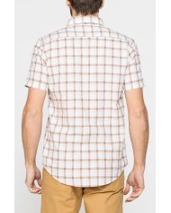 CAMICIA A MANICA CORTA IN COTONE FIAMMATO FANTASIA