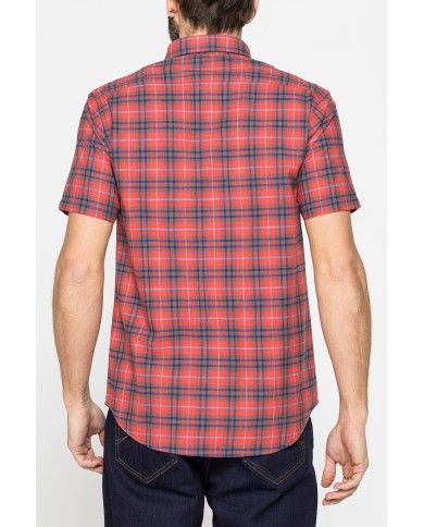 CAMICIA A MANICA CORTA IN COTONE FIAMMATO FANTASIA