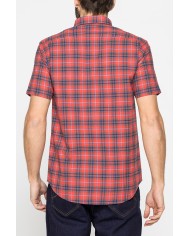 CAMICIA A MANICA CORTA IN COTONE FIAMMATO FANTASIA