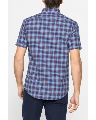 CAMICIA A MANICA CORTA IN COTONE FIAMMATO FANTASIA