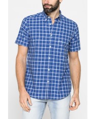 CAMICIA A MANICA CORTA IN COTONE FIAMMATO FANTASIA