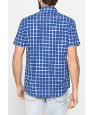 CAMICIA A MANICA CORTA IN COTONE FIAMMATO FANTASIA