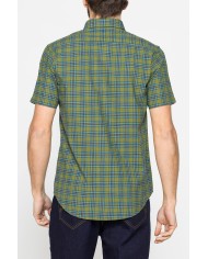 CAMICIA A MANICA CORTA IN COTONE FIAMMATO FANTASIA