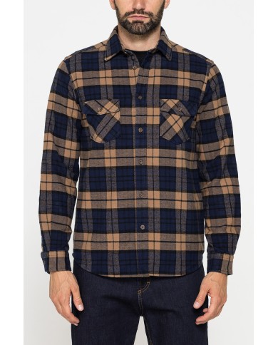 CAMICIA FANTASIA IN FLANELLA PESANTE CON DOPPIO TASCHINO