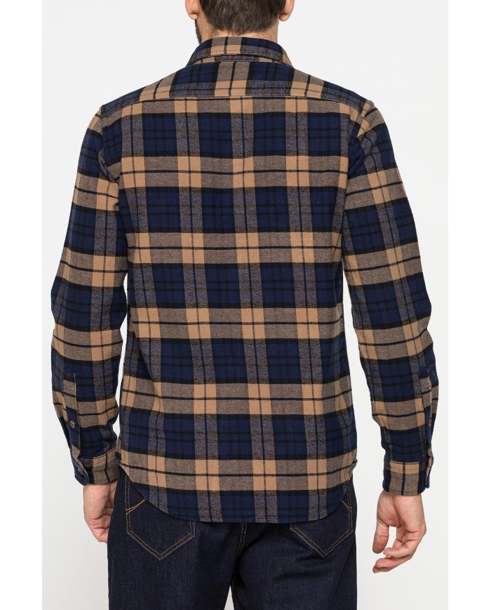 CAMICIA FANTASIA IN FLANELLA PESANTE CON DOPPIO TASCHINO