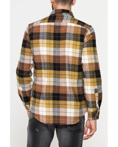 CAMICIA FANTASIA IN FLANELLA PESANTE CON DOPPIO TASCHINO