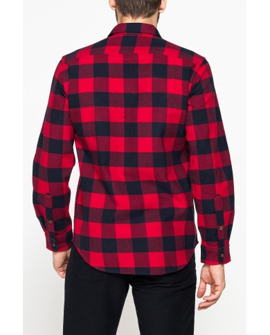 CAMICIA FANTASIA IN FLANELLA PESANTE CON DOPPIO TASCHINO