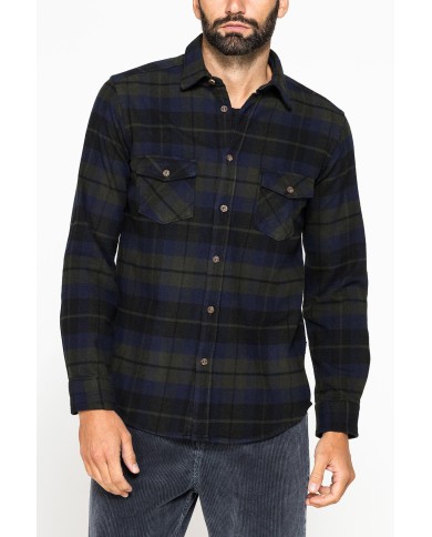 CAMICIA FANTASIA IN FLANELLA PESANTE CON DOPPIO TASCHINO