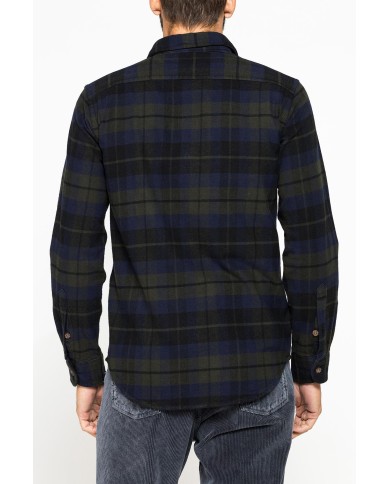 CAMICIA FANTASIA IN FLANELLA PESANTE CON DOPPIO TASCHINO