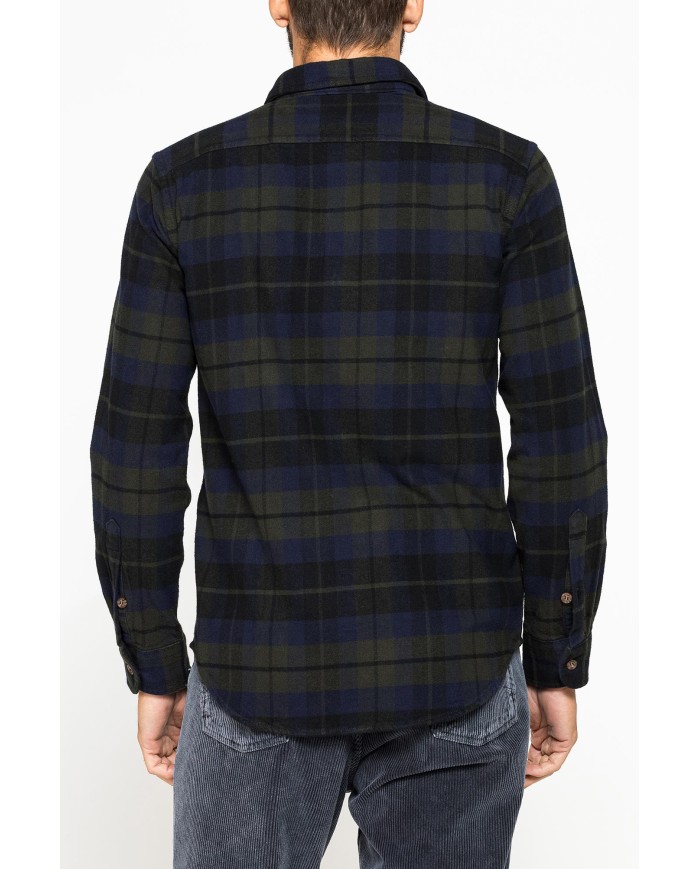 CAMICIA FANTASIA IN FLANELLA PESANTE CON DOPPIO TASCHINO