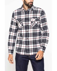 CAMICIA FANTASIA IN FLANELLA PESANTE CON DOPPIO TASCHINO