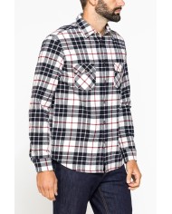CAMICIA FANTASIA IN FLANELLA PESANTE CON DOPPIO TASCHINO