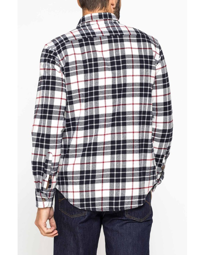 CAMICIA FANTASIA IN FLANELLA PESANTE CON DOPPIO TASCHINO