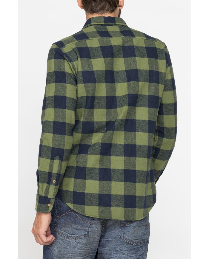 CAMICIA FANTASIA IN FLANELLA PESANTE CON DOPPIO TASCHINO