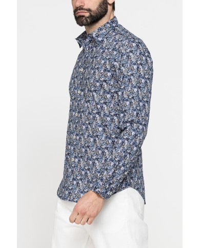 CAMICIA ESTIVA IN COTONE LEGGERO CON COLLO ITALIANO