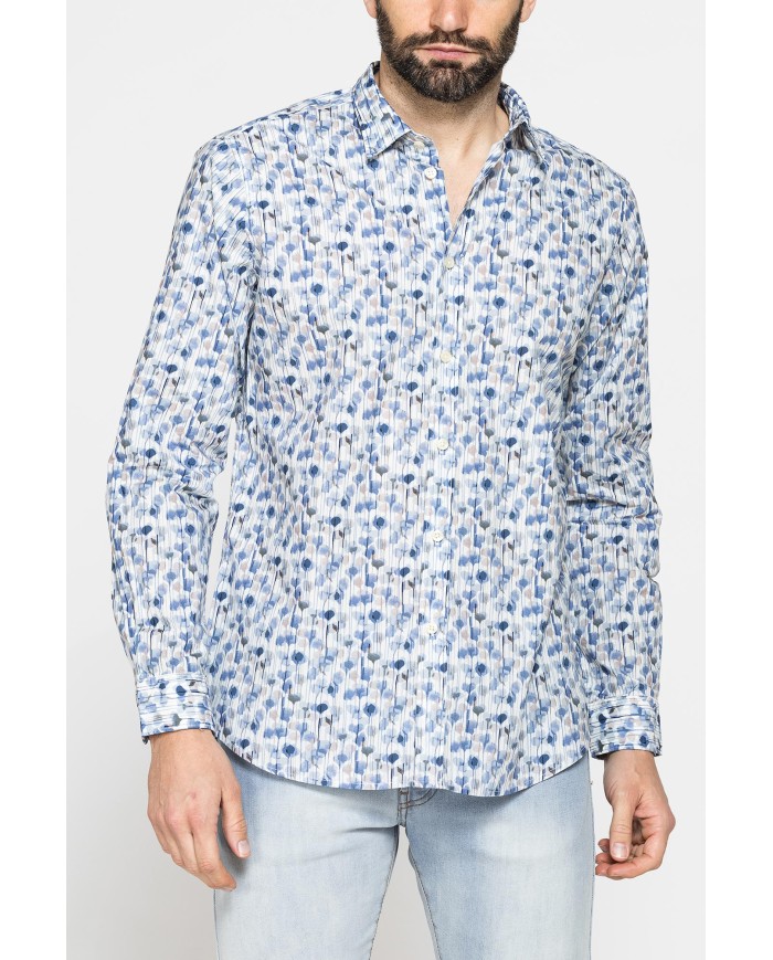 CAMICIA ESTIVA IN COTONE LEGGERO CON COLLO ITALIANO