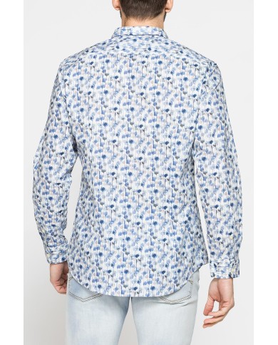 CAMICIA ESTIVA IN COTONE LEGGERO CON COLLO ITALIANO