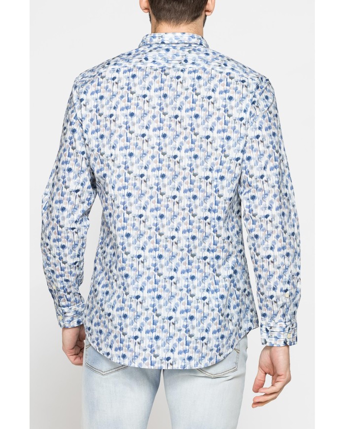 CAMICIA ESTIVA IN COTONE LEGGERO CON COLLO ITALIANO