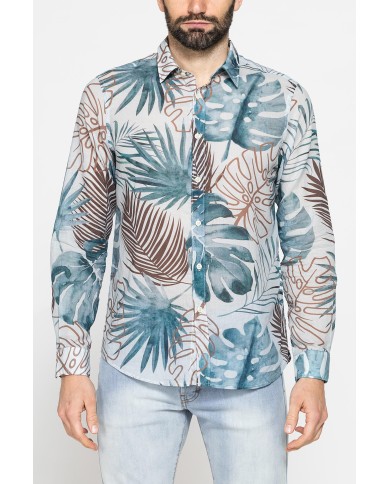 CAMICIA ESTIVA IN COTONE LEGGERO CON COLLO ITALIANO