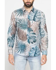 CAMICIA ESTIVA IN COTONE LEGGERO CON COLLO ITALIANO