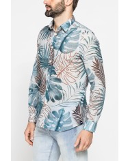 CAMICIA ESTIVA IN COTONE LEGGERO CON COLLO ITALIANO