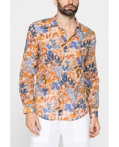 CAMICIA ESTIVA IN COTONE LEGGERO CON COLLO ITALIANO