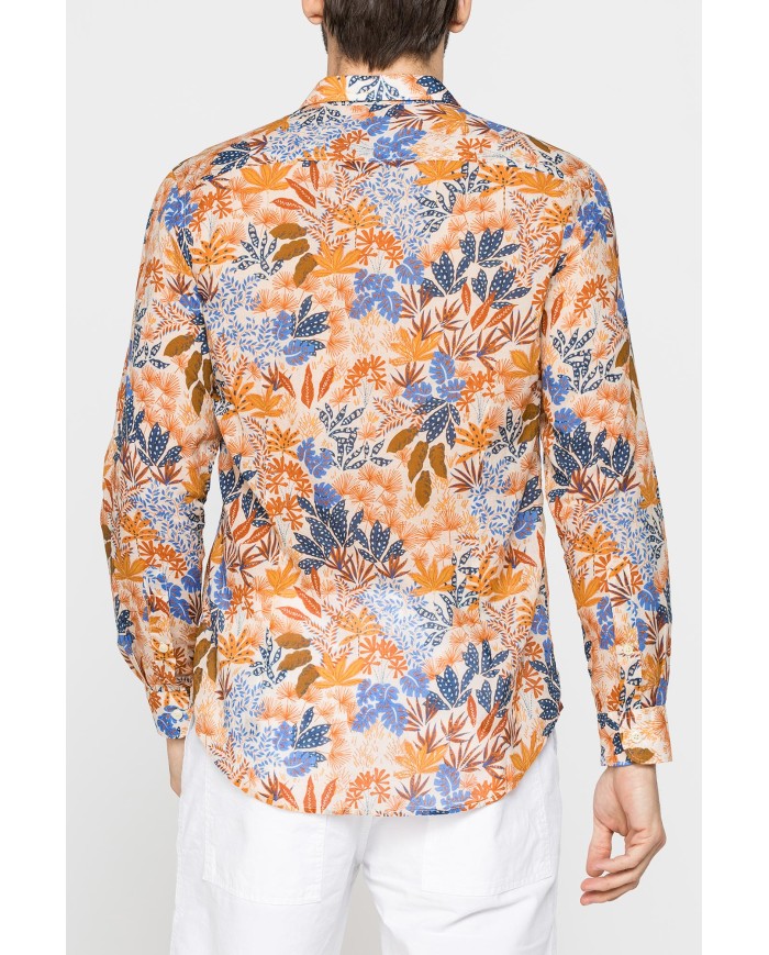 CAMICIA ESTIVA IN COTONE LEGGERO CON COLLO ITALIANO