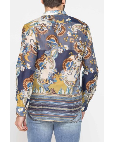 CAMICIA ESTIVA IN COTONE LEGGERO CON COLLO ITALIANO