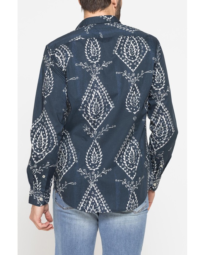 CAMICIA ESTIVA IN COTONE LEGGERO CON COLLO ITALIANO