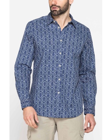 CAMICIA ESTIVA IN COTONE LEGGERO CON COLLO ITALIANO