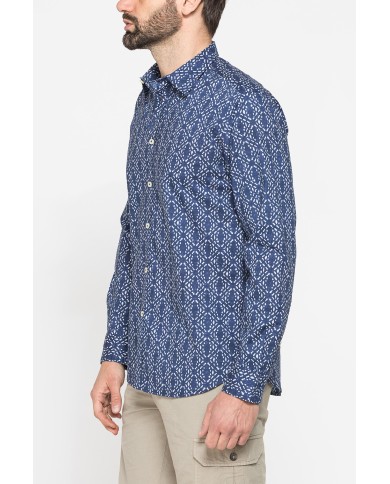 CAMICIA ESTIVA IN COTONE LEGGERO CON COLLO ITALIANO