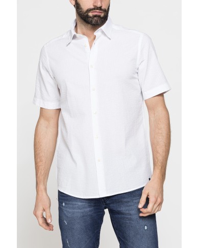 CAMICIA MANICA CORTA CON FANTASIE IN SEERSUCKER