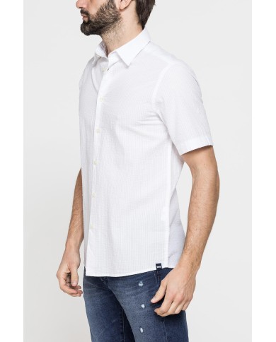 CAMICIA MANICA CORTA CON FANTASIE IN SEERSUCKER