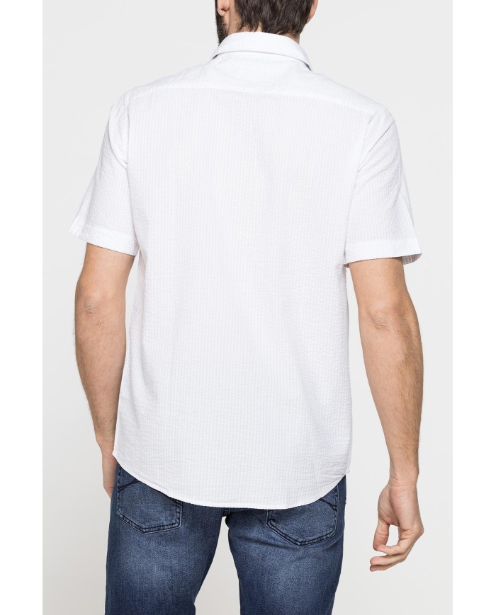 CAMICIA MANICA CORTA CON FANTASIE IN SEERSUCKER
