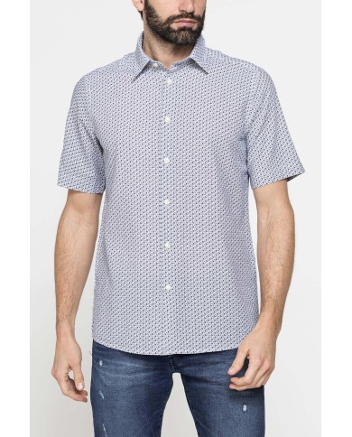 CAMICIA MANICA CORTA CON FANTASIE IN SEERSUCKER