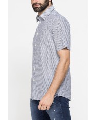 CAMICIA MANICA CORTA CON FANTASIE IN SEERSUCKER