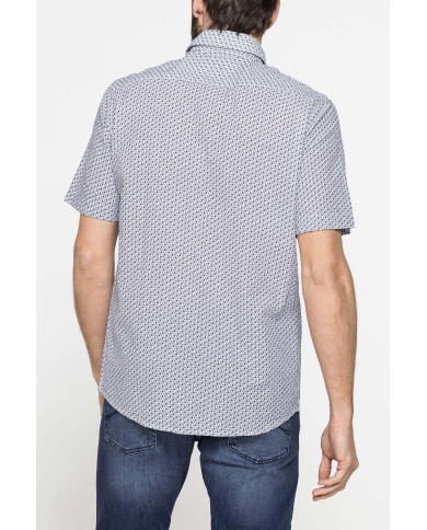 CAMICIA MANICA CORTA CON FANTASIE IN SEERSUCKER