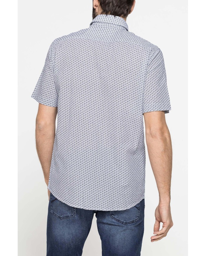 CAMICIA MANICA CORTA CON FANTASIE IN SEERSUCKER