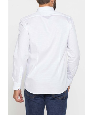 CAMICIA CLASSICA IN JACQUARD CON COLLETTO ITALIANO
