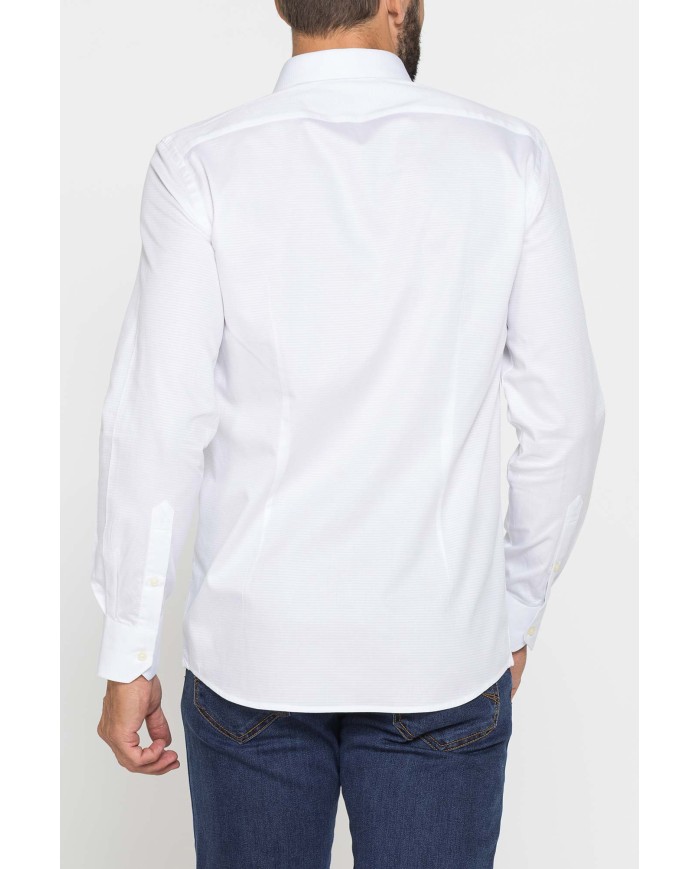 CAMICIA CLASSICA IN JACQUARD CON COLLETTO ITALIANO