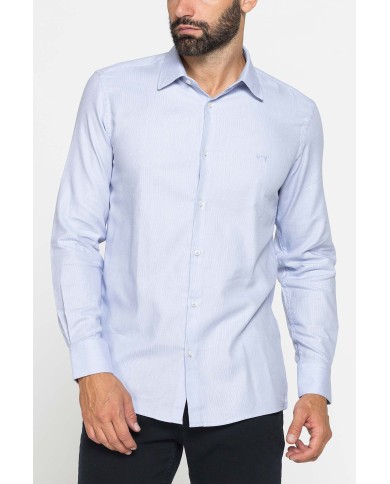 CAMICIA CLASSICA IN JACQUARD CON COLLETTO ITALIANO