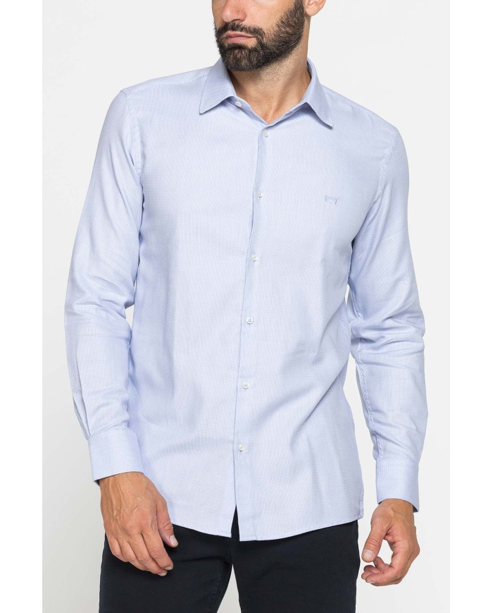 CAMICIA CLASSICA IN JACQUARD CON COLLETTO ITALIANO