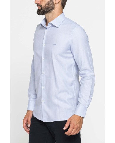 CAMICIA CLASSICA IN JACQUARD CON COLLETTO ITALIANO
