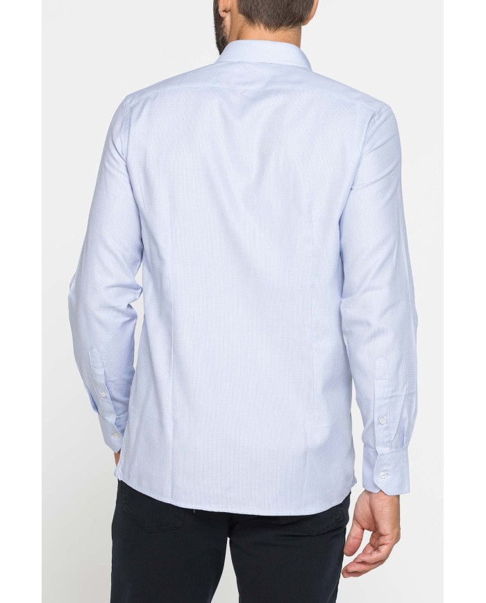 CAMICIA CLASSICA IN JACQUARD CON COLLETTO ITALIANO