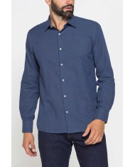 CAMICIA CLASSICA IN JACQUARD CON COLLETTO ITALIANO