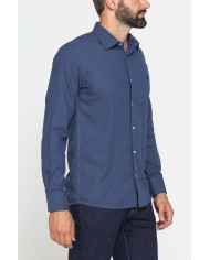 CAMICIA CLASSICA IN JACQUARD CON COLLETTO ITALIANO