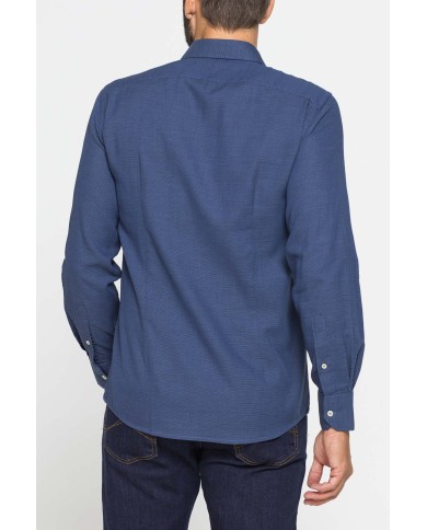 CAMICIA CLASSICA IN JACQUARD CON COLLETTO ITALIANO